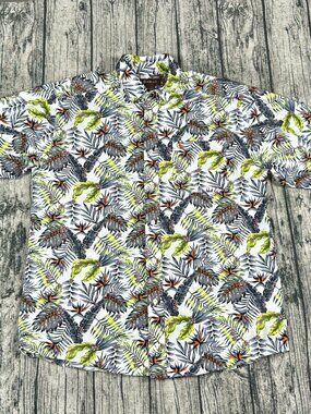 Ariat Tropical Print Short Sleeve Button Up Shirt Men's Large Cotton